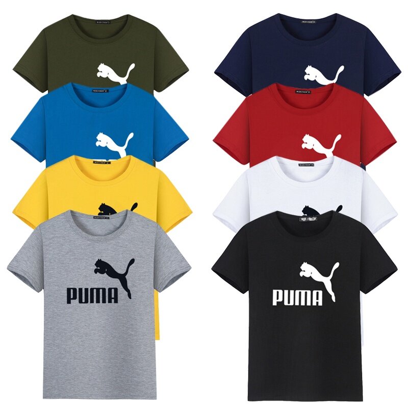 Men T-shirt Leopard Letter Print O-neck Short Sleeve Large Size Couple Casual Top S~5XL