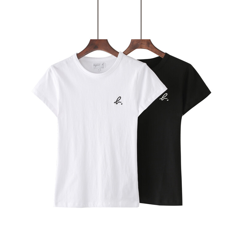 PALEESIJA Compassionate Agnes B. Small B Round Neck Cotton Short-sleeved T-shirt Women